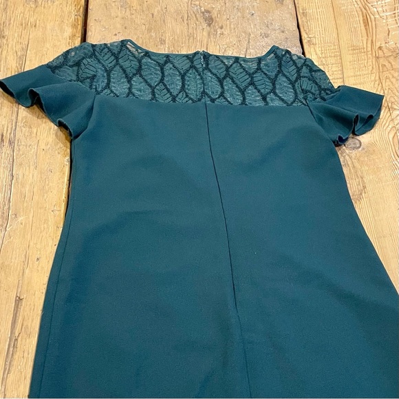KARL LAGERFELD Teal Green Dress with Lace - Picture 3 of 5